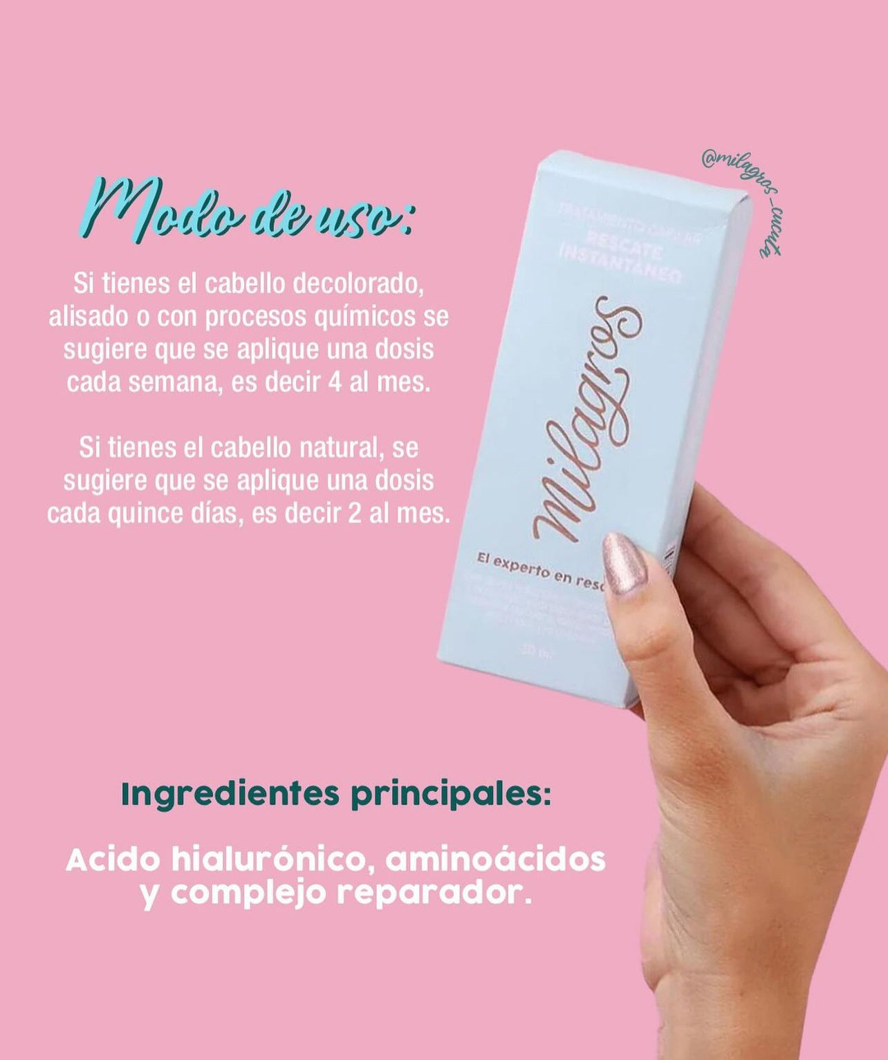 Kit Rescate Capilar (Shampoo Emergencia Capilar + Biorepolarizador + Rescate Instantáneo) - Milagros - Milagros