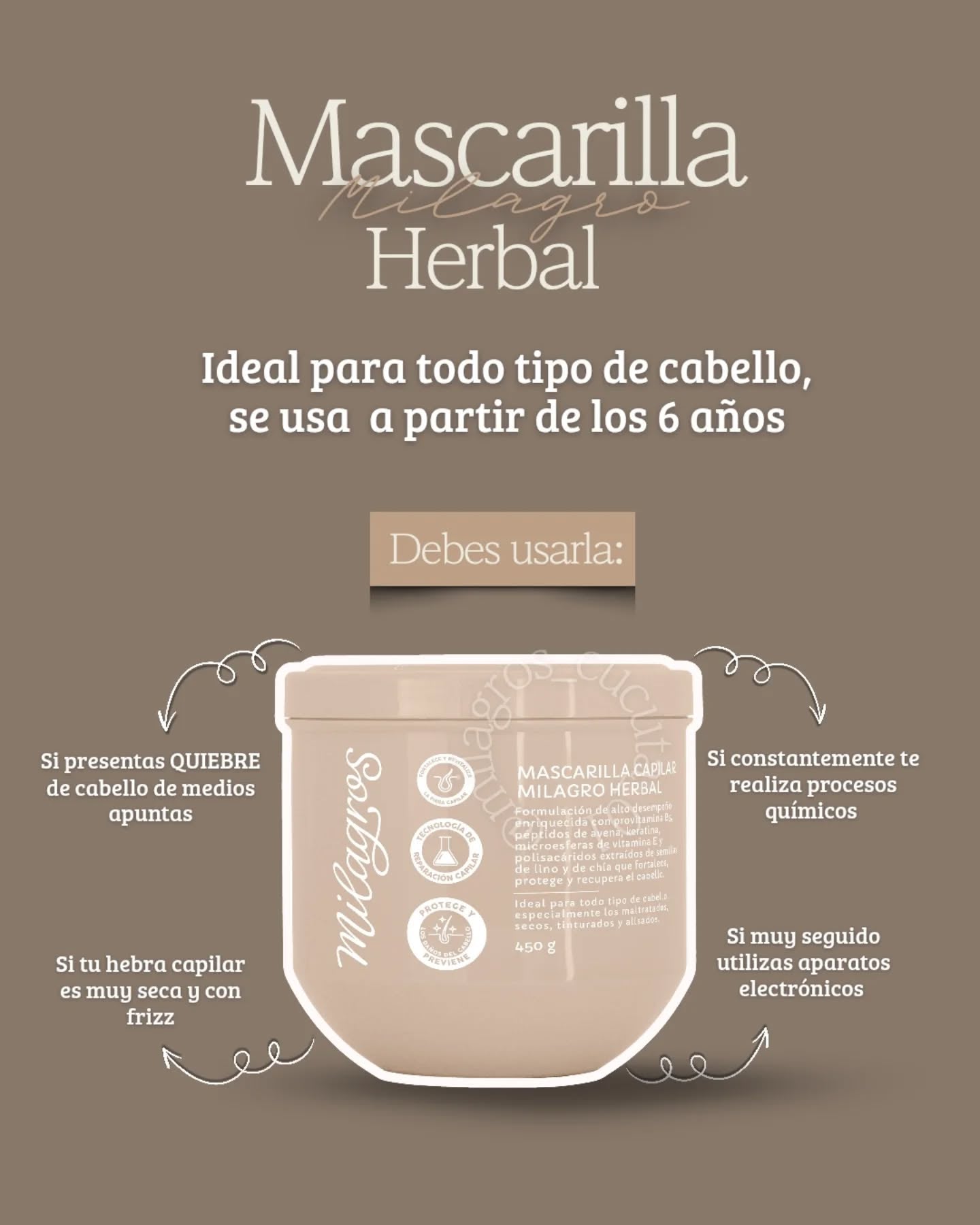Mascarilla Capilar Milagro Herbal - Milagros - Milagros