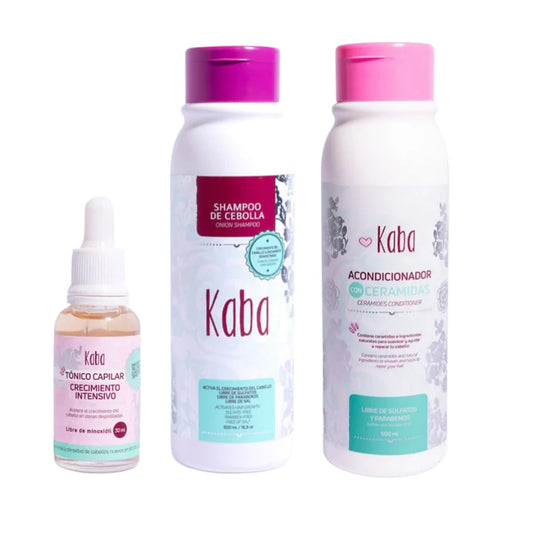 Kit KABA Cuidado Capilar (Shampoo de Cebolla, Acondicionador y Tónico) - KABA